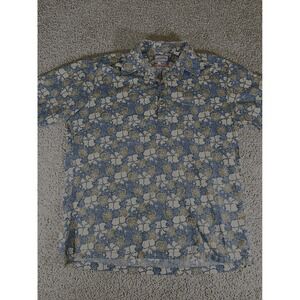 Vintage Reyn Spooner 1/4 Button Up Multicolor Floral Print Shirt Mens‎ L Cotton